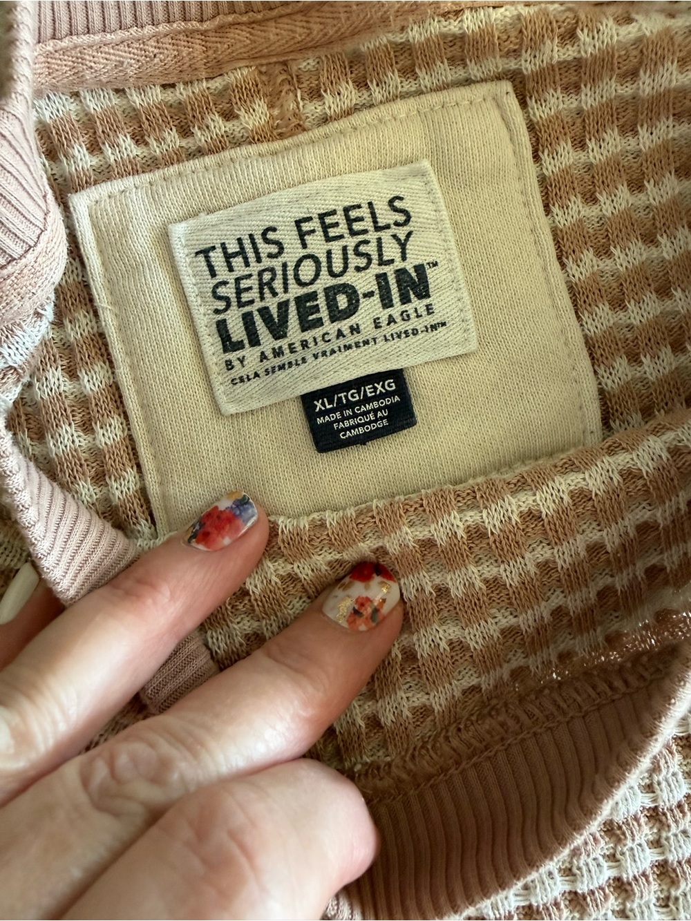American Eagle Big Hug Waffle Knit Sweatshirt - Picture 3 of 4